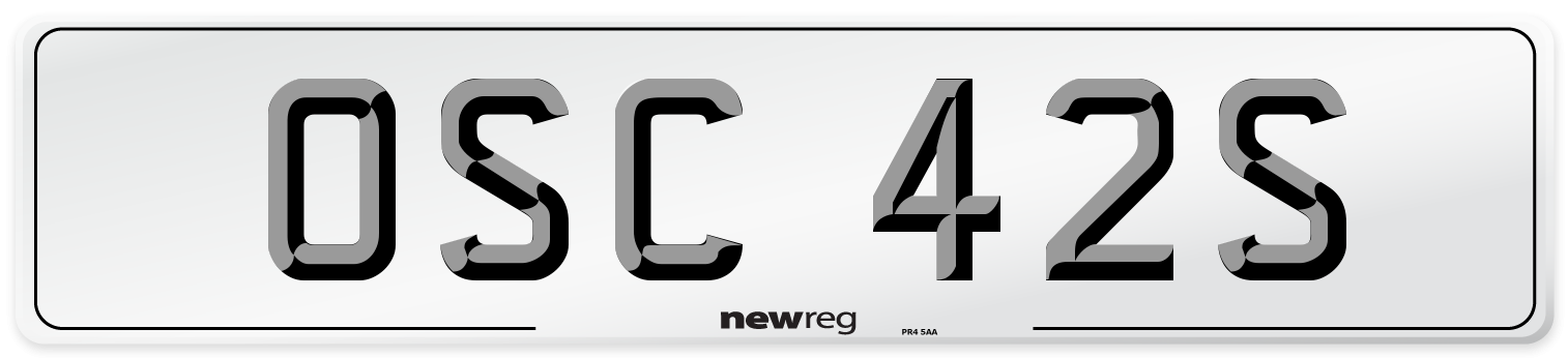 OSC 42S Number Plate from New Reg